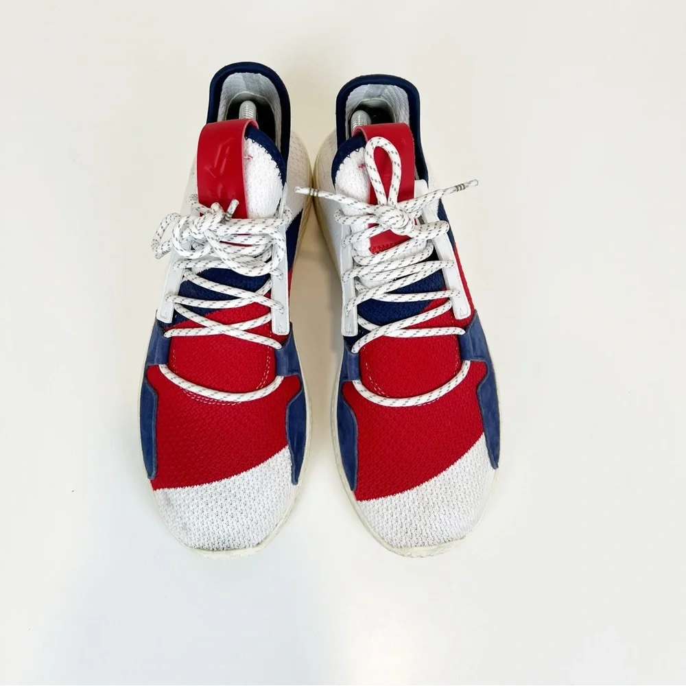 Adidas Tennis Hu V2 Pharrell x Billionaire Boys Club CLOUD‎ WHITE/SCARLET/BLUE 9